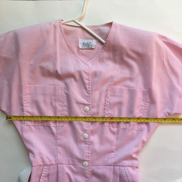 VINTAGE Jody CA Front Button Down Belted Dress - Picture 5 of 6